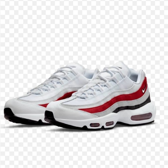 New Men\'s Nike Air Max 95 Essential \'White Varsity Red\' DQ3430 001 Size 8 main image 5